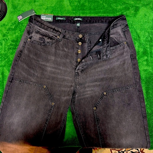 NWT Wild Fable High Rise Straight Leg Button Down Black Wash Jeans Sz16 - Picture 1 of 11